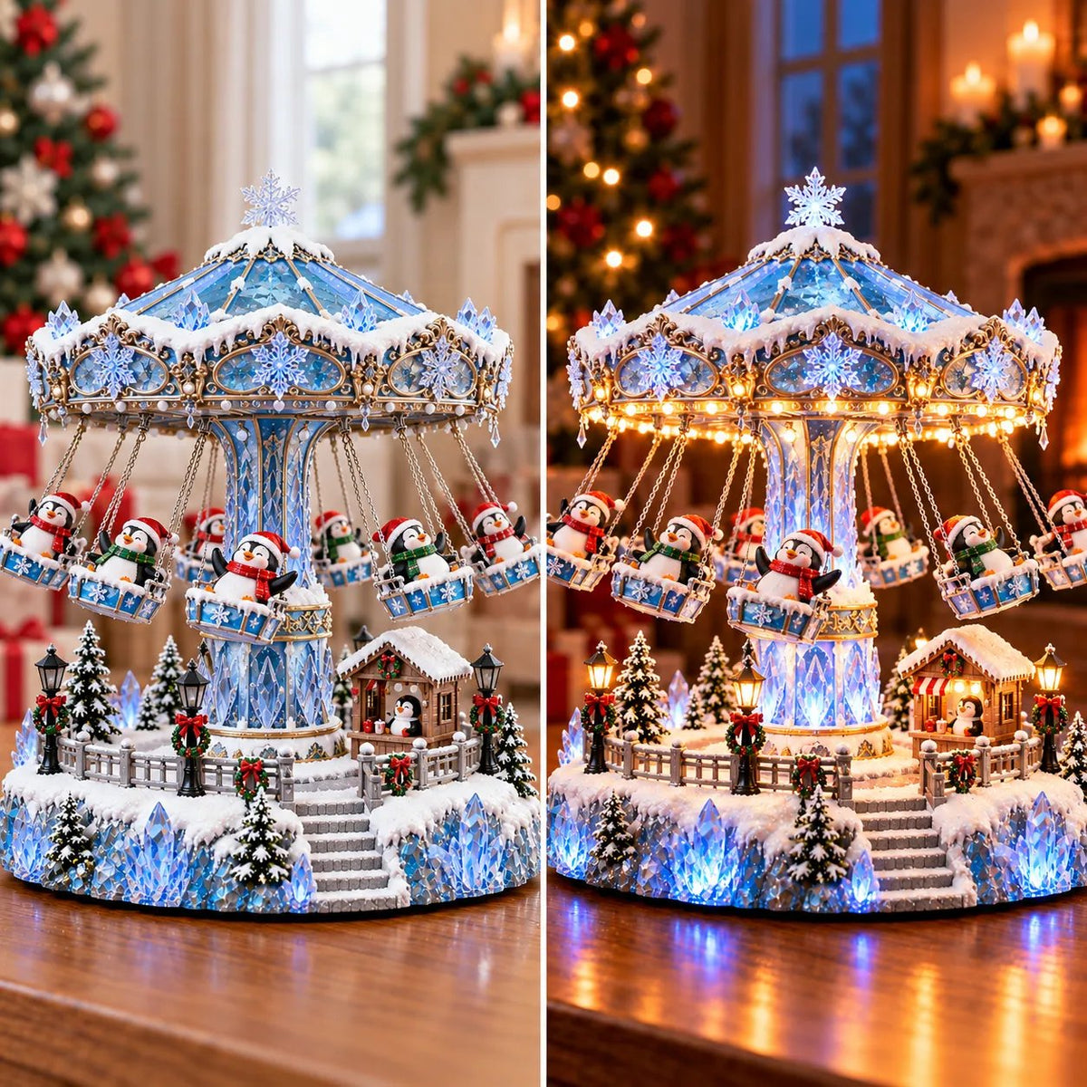 🎄 Christmas offer: 49% off! 🐧 Penguin Winter Swing Carnival – Rotating Christmas decoration with lights ❄️✨