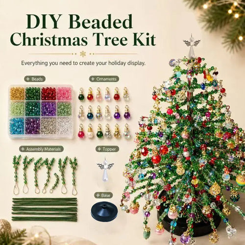 🎄49% OFF｜DIY Crystal Beaded Mini Christmas Tree Kit, Fun Family Holiday Craft Gift Set