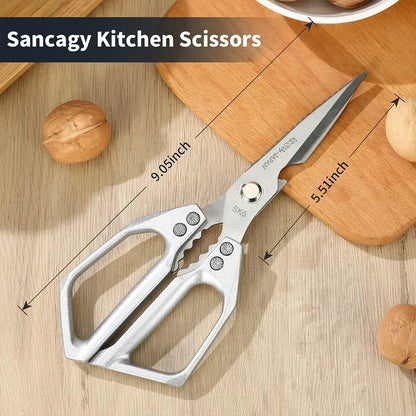 ✂️ Heavy-Duty Japanese Steel Kitchen Shears – All-Purpose Scissors for Meat, Poultry, Seafood & Herbs