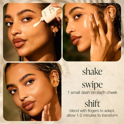 Summer skin essentials — — - CC color-correcting tinted serum + creaseless SPF 30 mineral setting powder