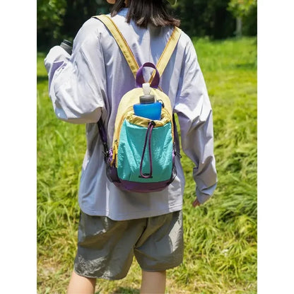 🎒Unisex Lightweight Color Block Nylon Mini Backpack – Compact & Water-Resistant Daypack for Every Adventure! 🌈🚶‍♂️