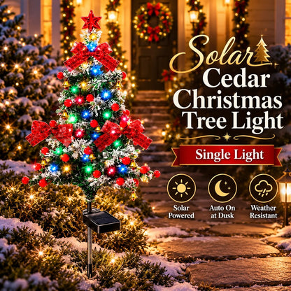 🔥HOT SALE 50% OFF🌲 Solar Cedar Christmas Tree Lights| Festive Outdoor Holiday Decor