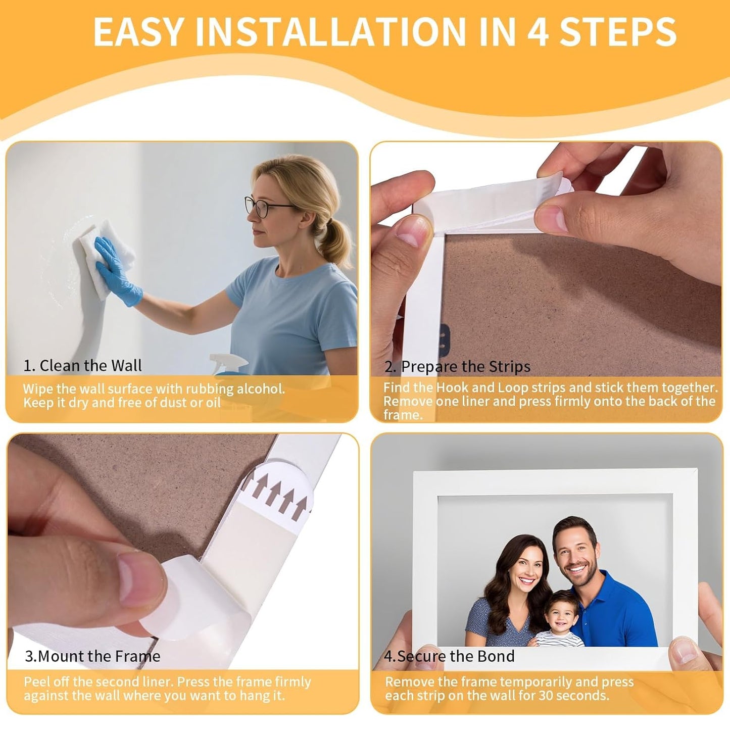 Damage-Free Sticky Picture Hanging Strips🖼️✨