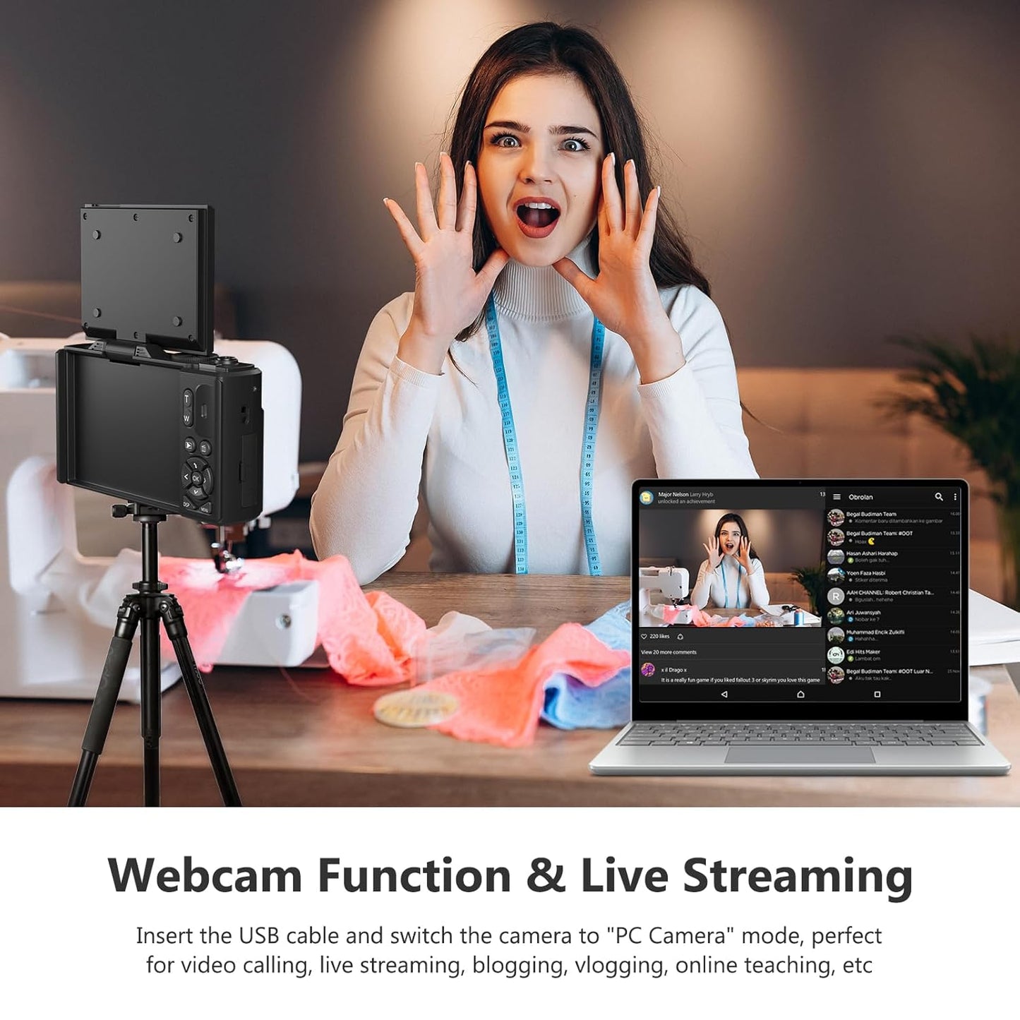 4K Digital Camera for Photography with 64MP