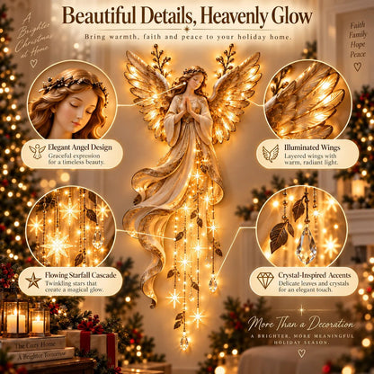 ✨Guardian Angel Starfall Cascade™ – Lighted Faith & Blessing Christmas Wall Decor✨