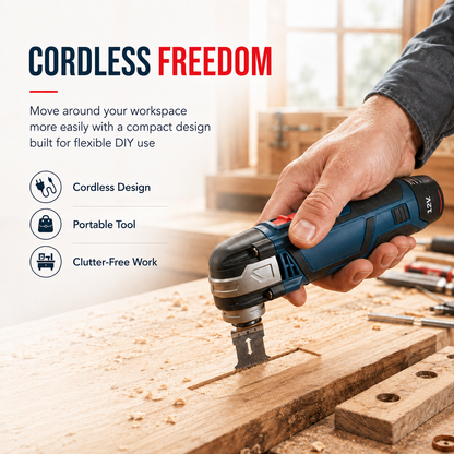 🔧 12V Cordless Precision Cutter – Compact Multi-Function DIY Detail & Plunge Cutting Tool🔧