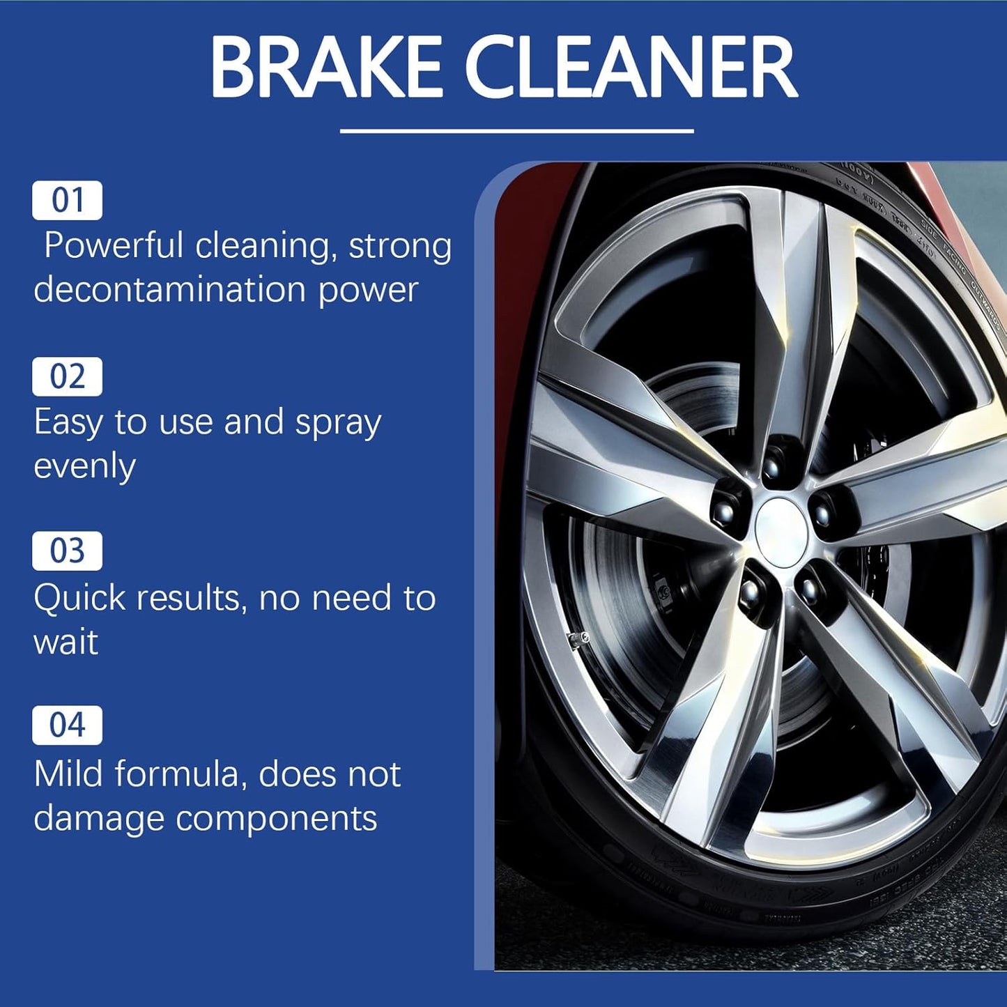 Brake Parts Cleaner Brake Spray Non-Corrosive, Oil-Dust-Rust Remover for Disc, Caliper, Spring, Clutch, Rotor