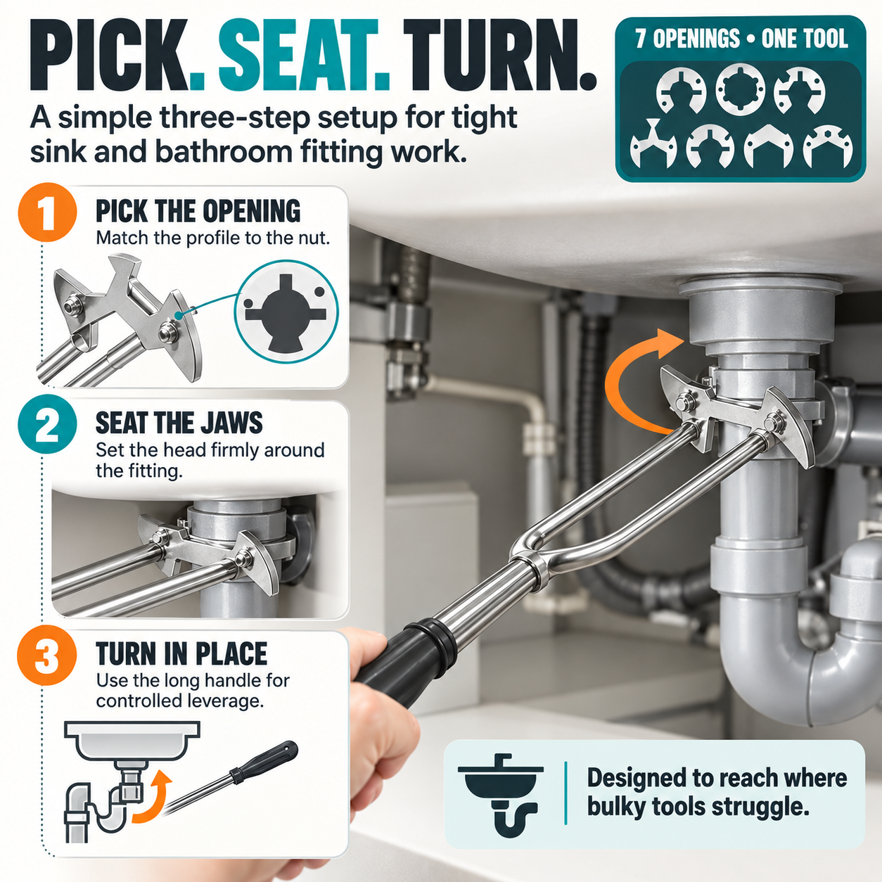 7-opening sink wrench product image 6