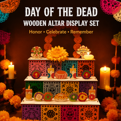 🎃🏵️Day of the Dead Wooden Altar Display Set
