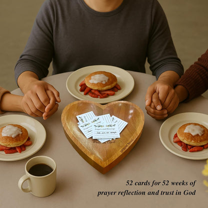 ✝️Inspirational❤️ Wooden Heart Shaped Prayer Bowl Set – Handcrafted Religious Gift