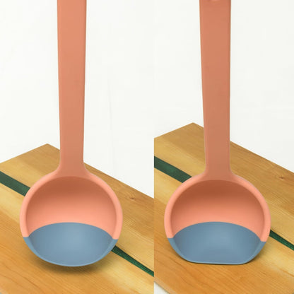 Silicone Spoon - Colorful Silicone Spatula Ladle with a Soft Top to Mold to your Pots & Pans