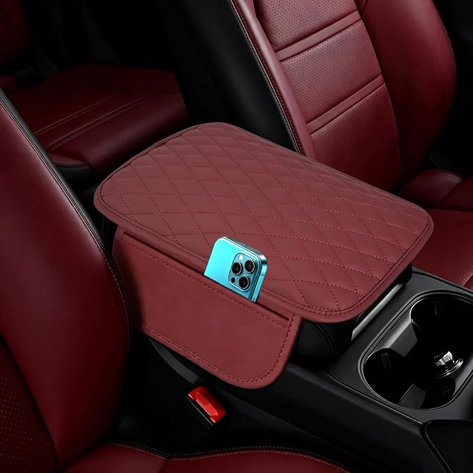 🚗Multifunctional Car Armrest Box Cushion with Built-in Storage Bag