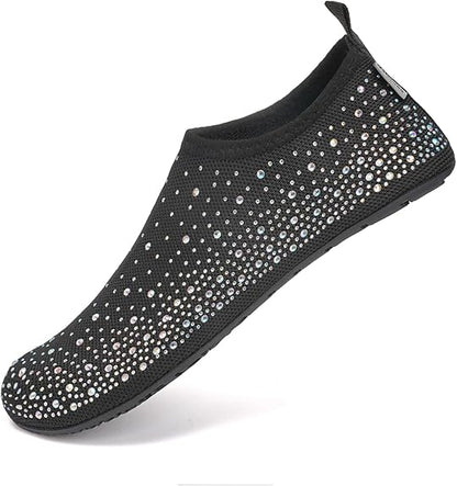 Women's Rhinestone Mesh Slip On Walking Shoes🏖️