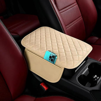 🚗Multifunctional Car Armrest Box Cushion with Built-in Storage Bag