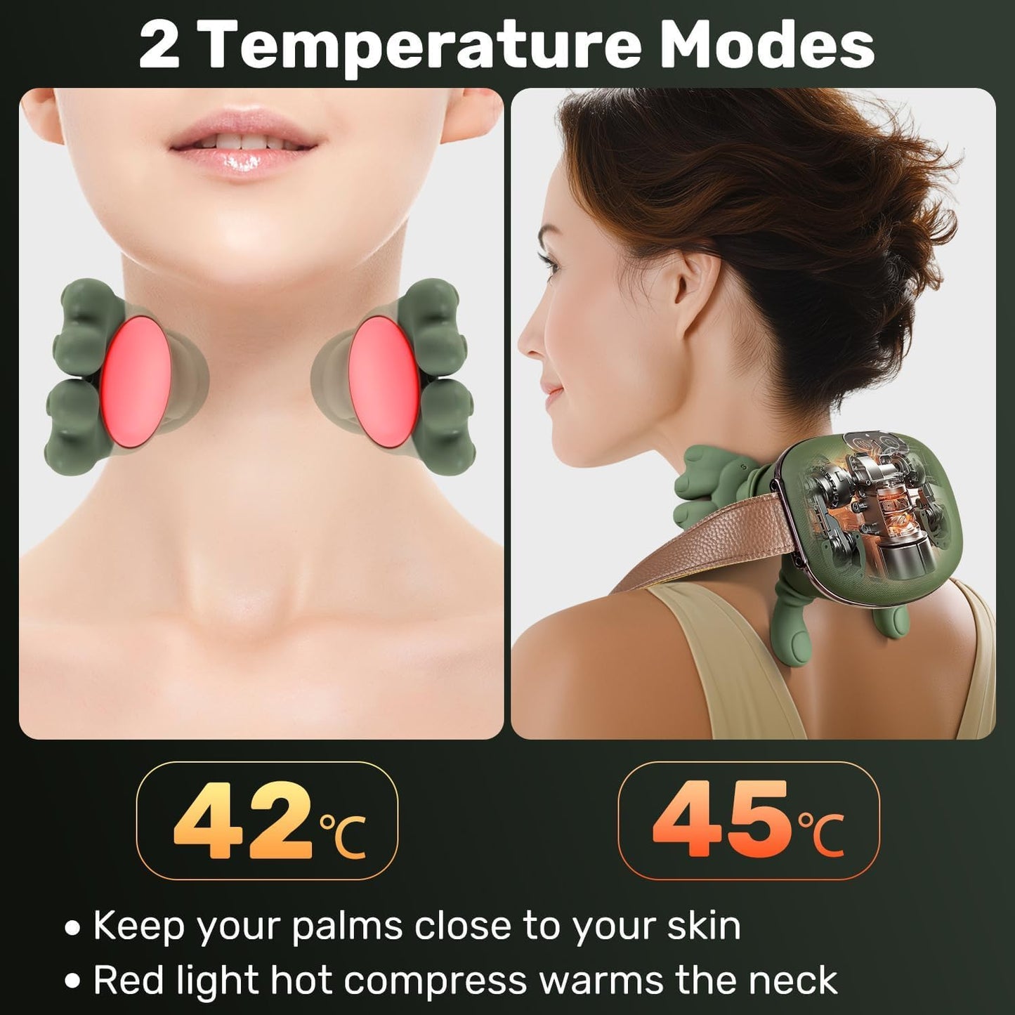 🛫Free Shipping🔥3D Shiatsu Neck & Shoulder Massager with Soothing Heat - Deep Tissue Kneading for Back & Neck Pain Relief
