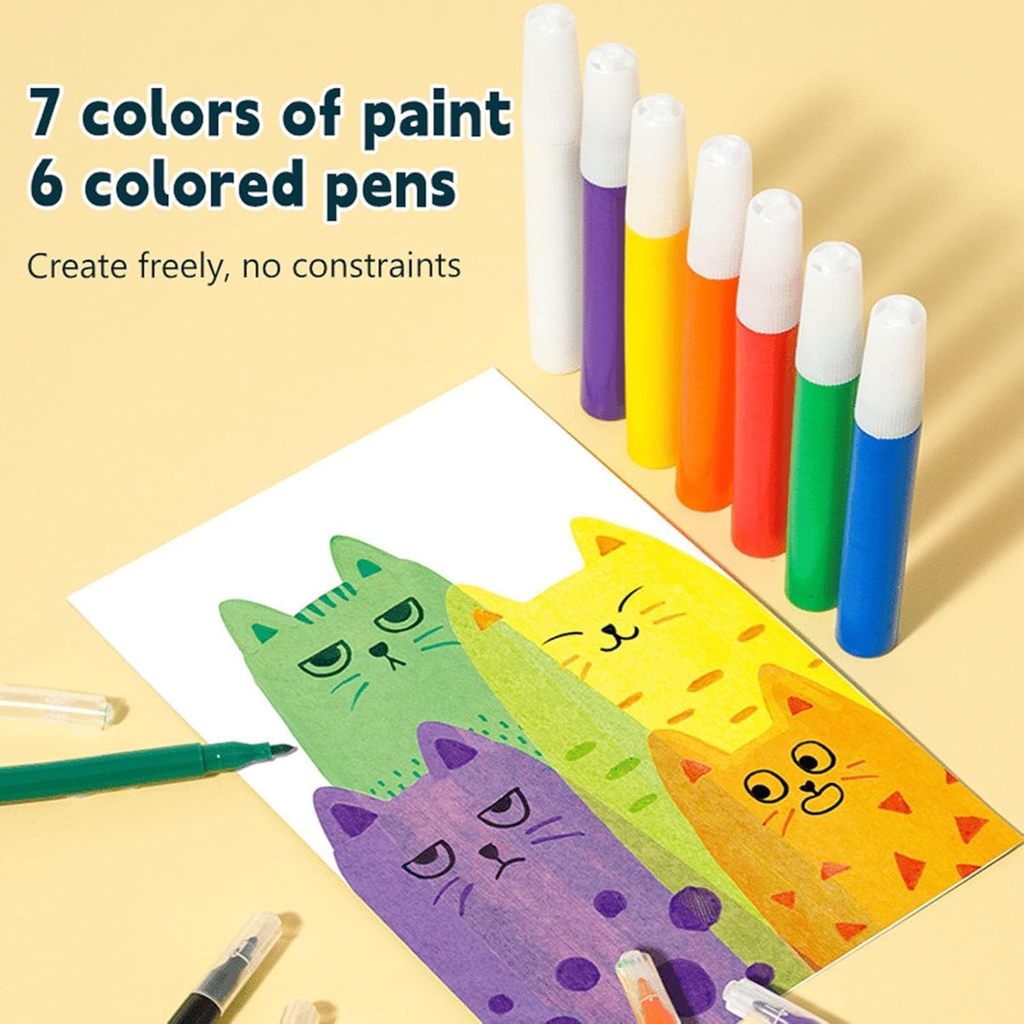🔥Last Day 49% OFF - 🌈Rainbow Squeeze Art Kit: The Most Satisfying DIY Scrape Art Set for Kids! ✨