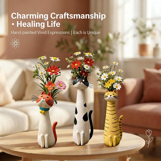 🔥LAST DAY 57% OFF - 😻Handcrafted Quirky Cat Vase