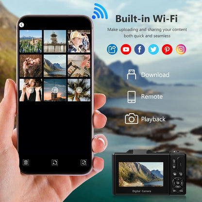 4K Digital Camera for Photography with 64MP