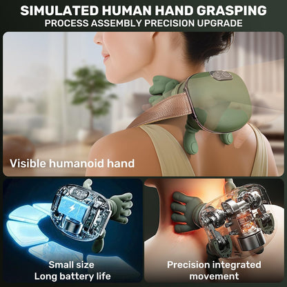 🛫Free Shipping🔥3D Shiatsu Neck & Shoulder Massager with Soothing Heat - Deep Tissue Kneading for Back & Neck Pain Relief