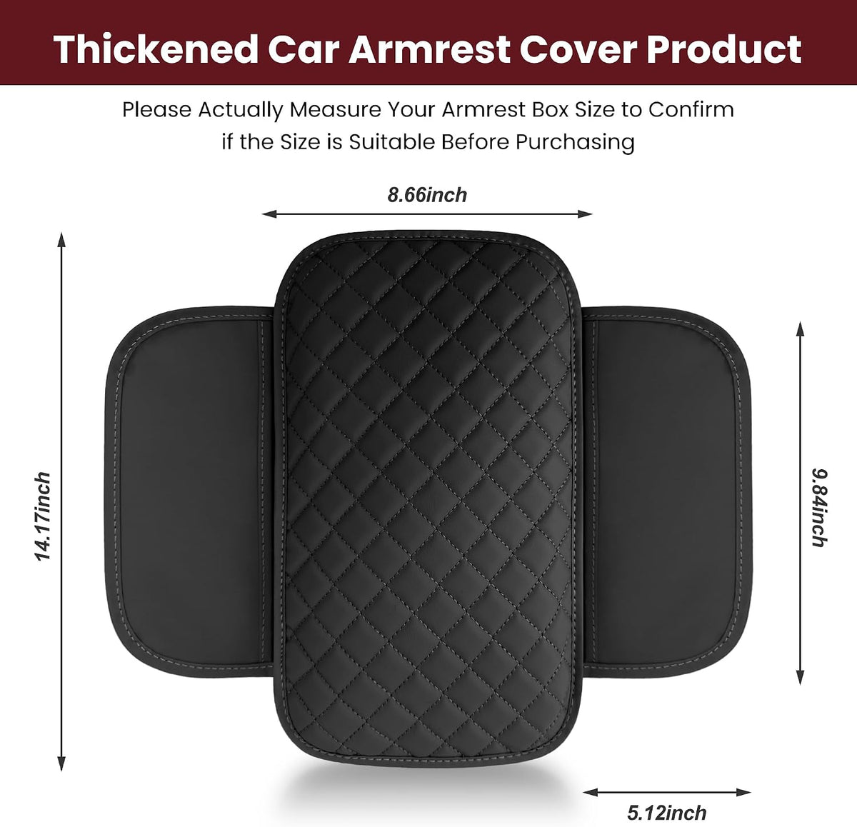 🚗Multifunctional Car Armrest Box Cushion with Built-in Storage Bag