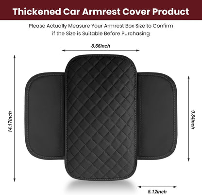🚗Multifunctional Car Armrest Box Cushion with Built-in Storage Bag