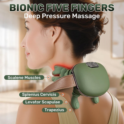 🛫Free Shipping🔥3D Shiatsu Neck & Shoulder Massager with Soothing Heat - Deep Tissue Kneading for Back & Neck Pain Relief