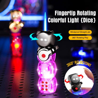 🔥 46% OFF-🎲 360° Spinning Dice Lighter 🔥 Windproof Jet Blue Flame, LED, Refillable EDC Gadget(Free of butane gas)