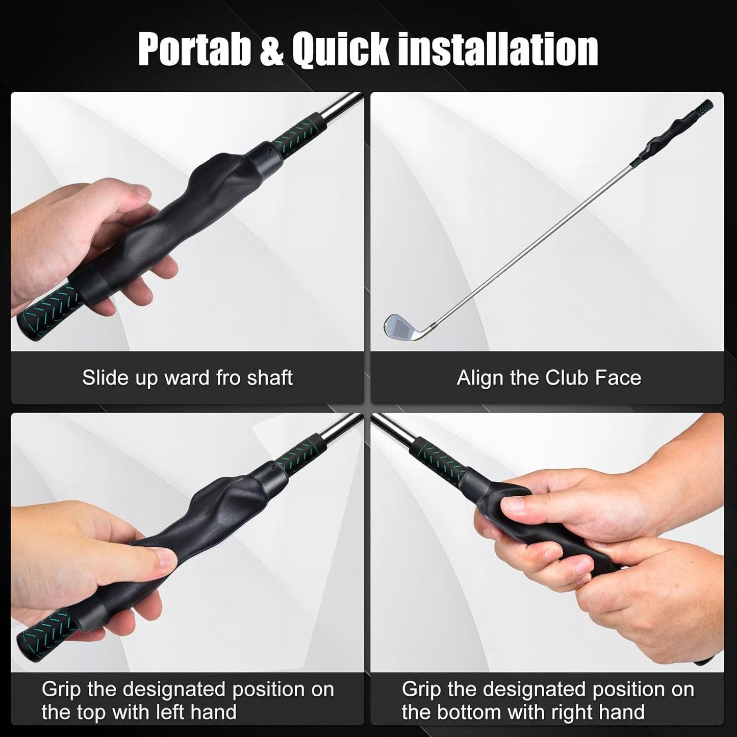 💥 Golf Grip Trainer - Golf Swing Aid Club Attachment for Correct Hand Placement