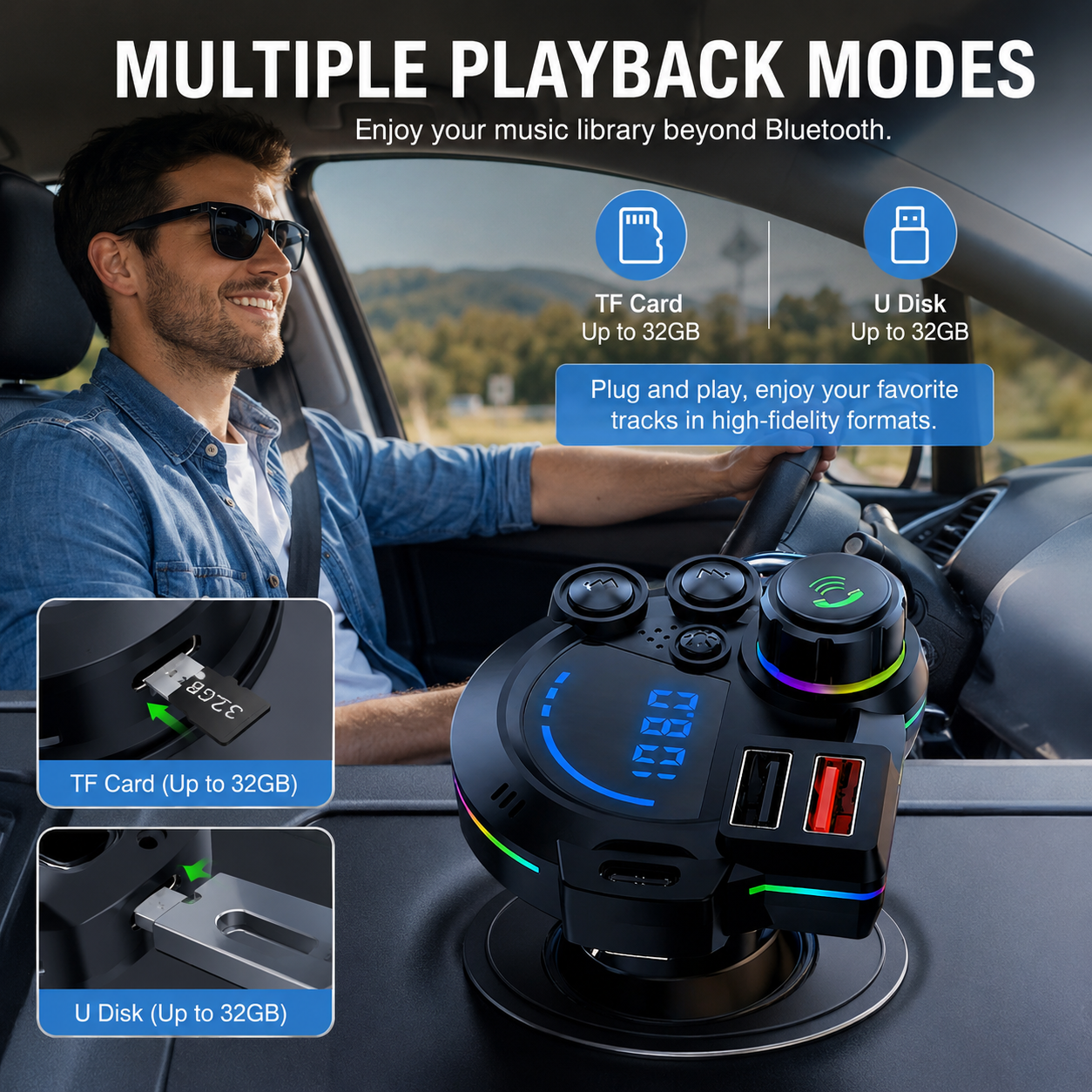 📻 50% OFF NOW! 🚗 Universal Dual-Port Car FM Bluetooth Transmitter – Wireless Music, Hands-Free Calling & Dual USB Charger 🔌