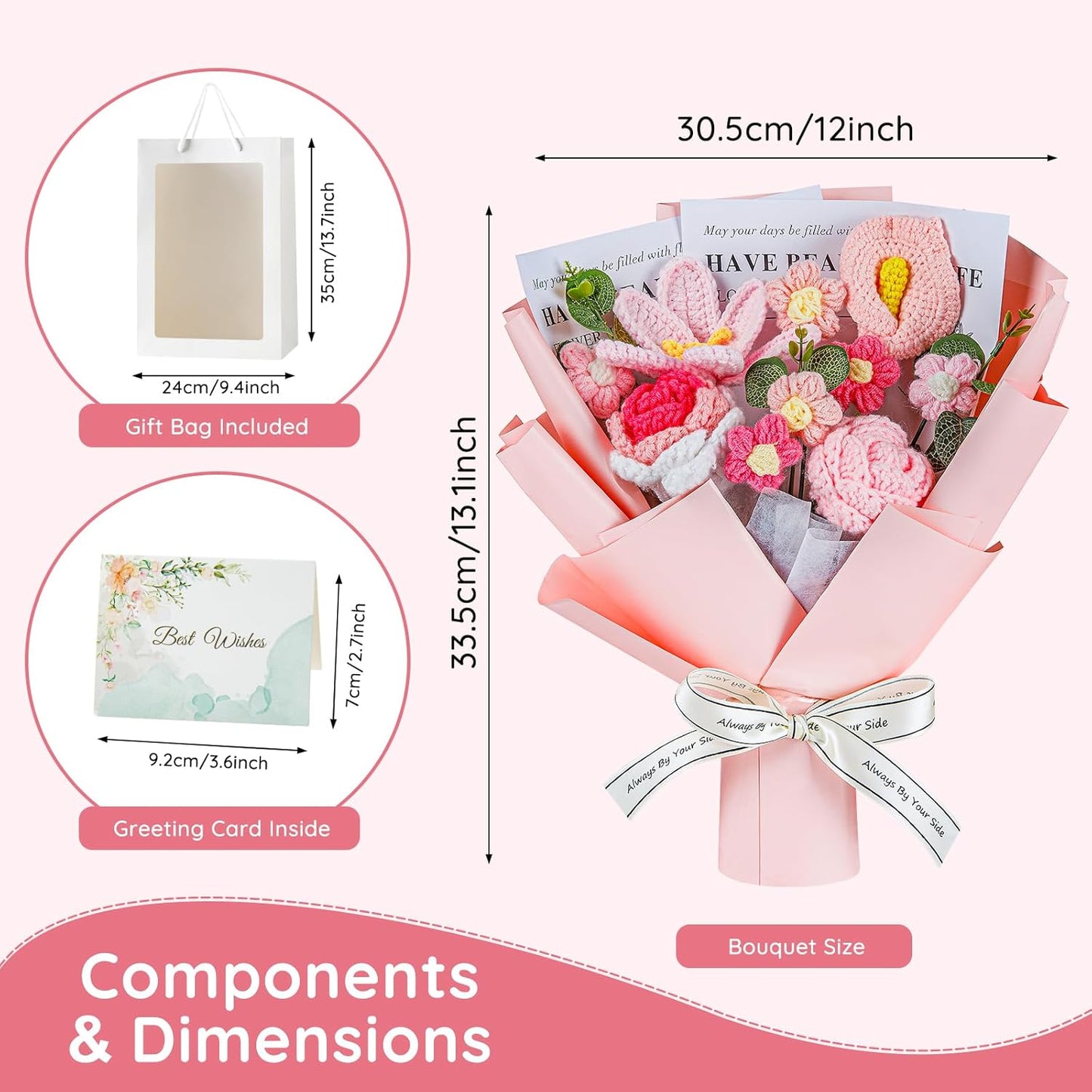 🌸 Handcrafted Crochet Pink Lily & Rose Bouquet – Timeless Blooms That Never Fade