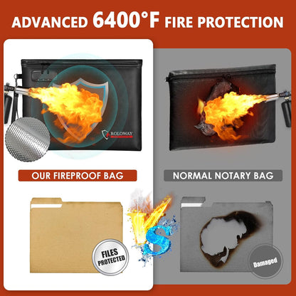 Fireproof Document Bag – Waterproof File Organizer for Cash, Passport, Legal Documents & Valuables
