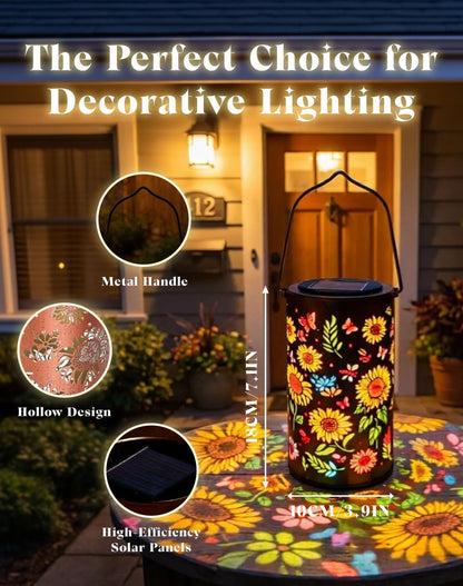 Colorful Sunflower Glow Solar Garden Lantern