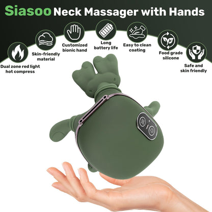 🛫Free Shipping🔥3D Shiatsu Neck & Shoulder Massager with Soothing Heat - Deep Tissue Kneading for Back & Neck Pain Relief