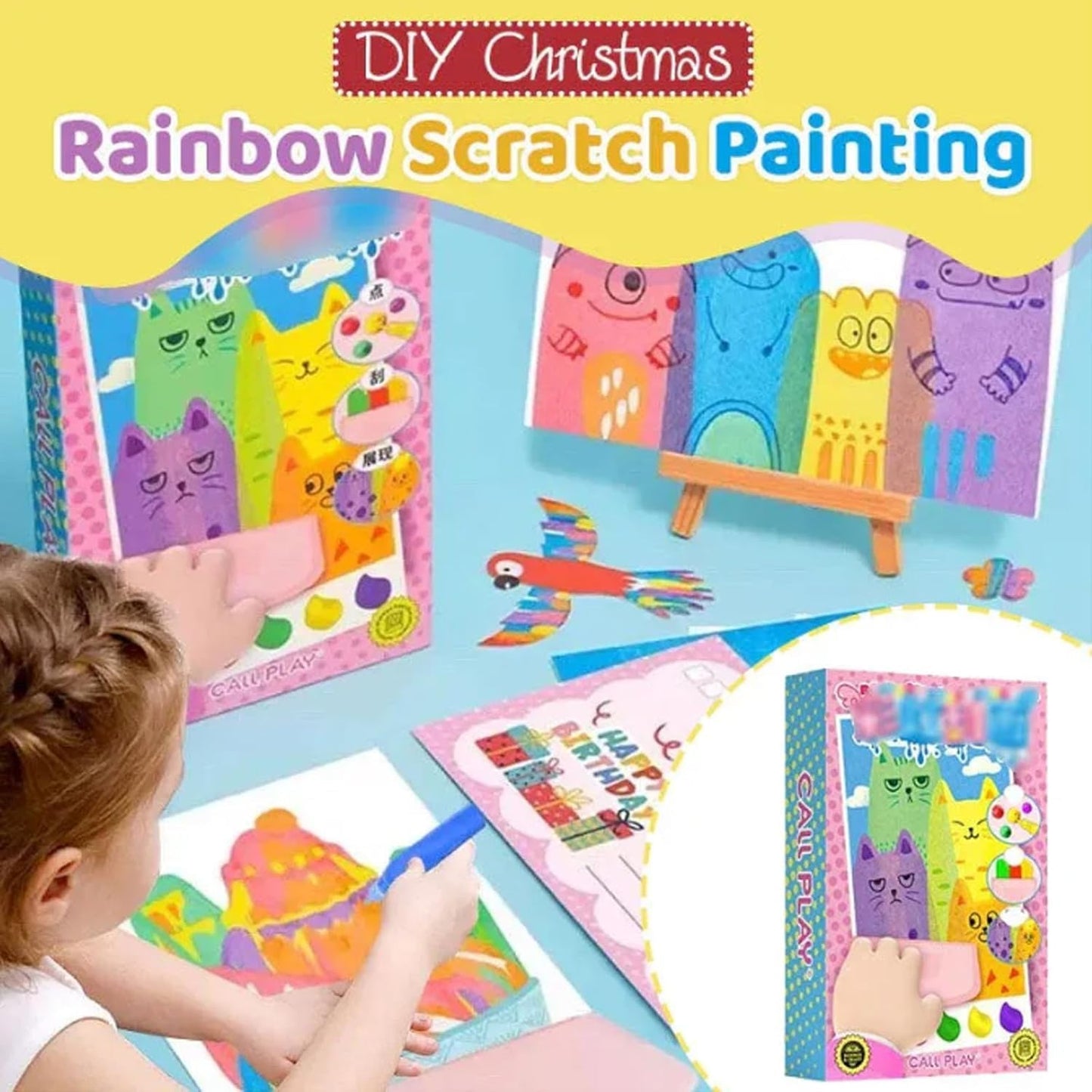 🔥Last Day 49% OFF - 🌈Rainbow Squeeze Art Kit: The Most Satisfying DIY Scrape Art Set for Kids! ✨