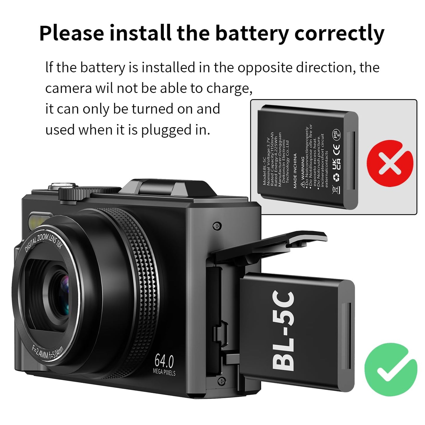 4K Digital Camera for Photography with 64MP