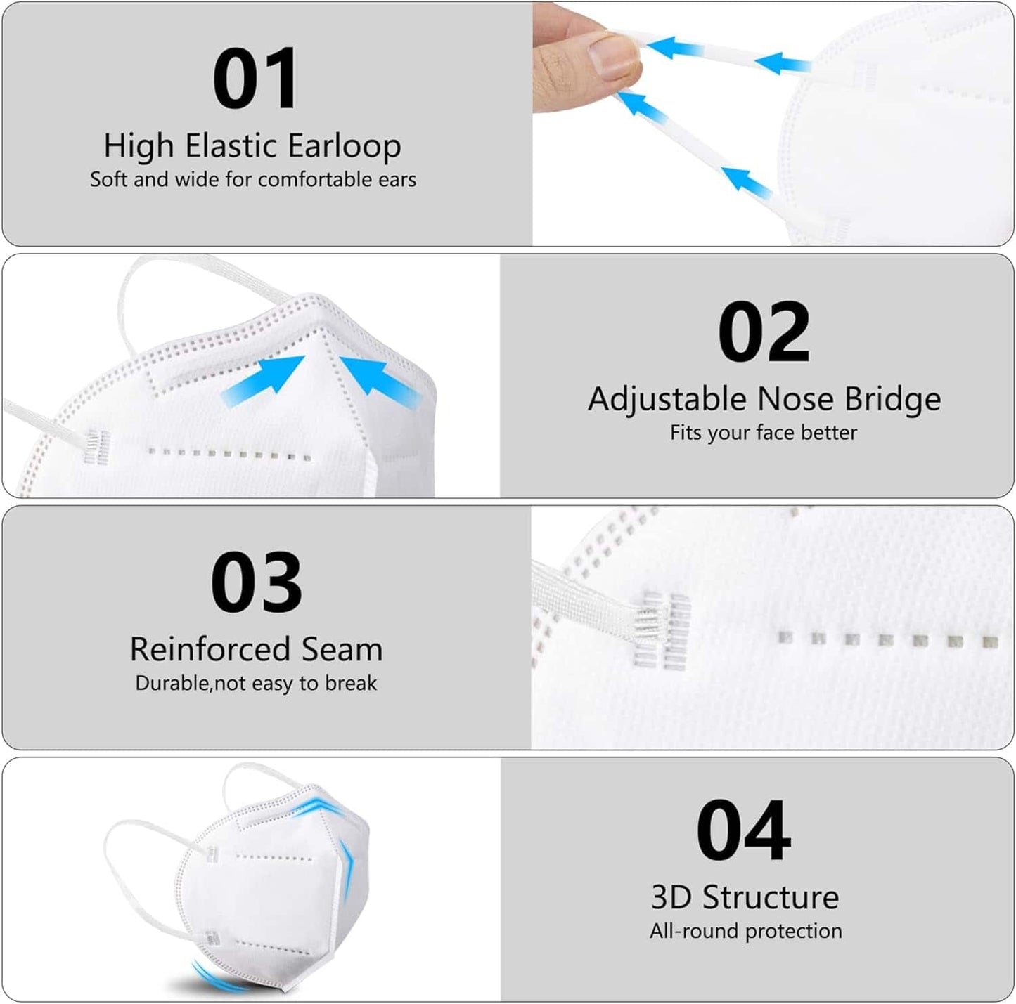 💨 KN95 Safety Face Masks – Soft, Breathable & Multi-Color