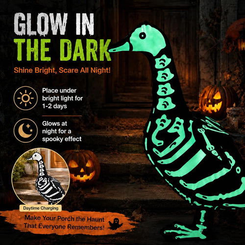 🎃Halloween Porch Goose Outfits Skeleton Costume for 23''💀