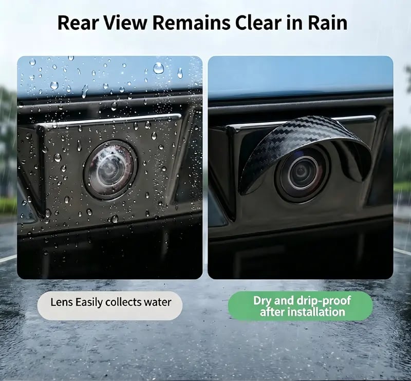 🌧️ Car Backup Camera Rain Shield – Soft PVC Camera Visor 🚗