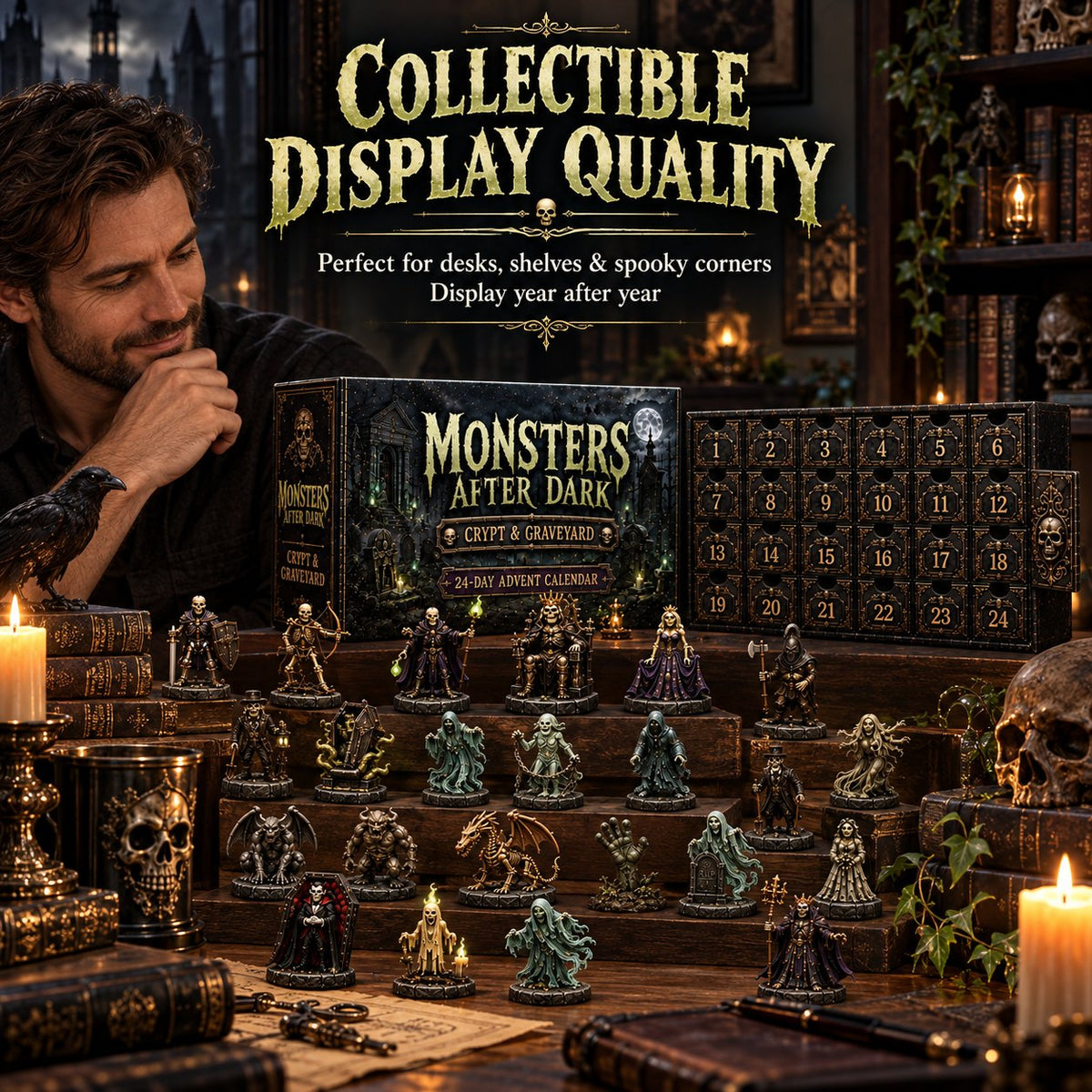 24-Day Monsters After Dark Advent Calendar | Crypt & Graveyard Collection