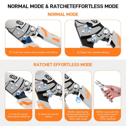 55-Steel Self-Locking Anti-Skid Ratchet Pliers