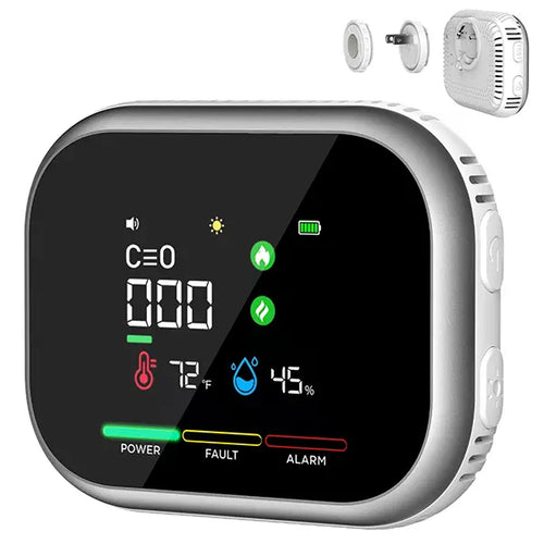 6-in-1 Portable Detector with Natural Gas & Temperature Humidity Sensors