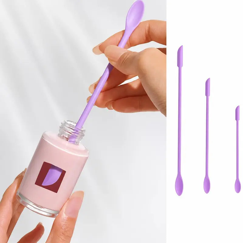 3PCS Silicone Makeup Spatula Mini Cosmetic Scoop Beauty Applicator Tool