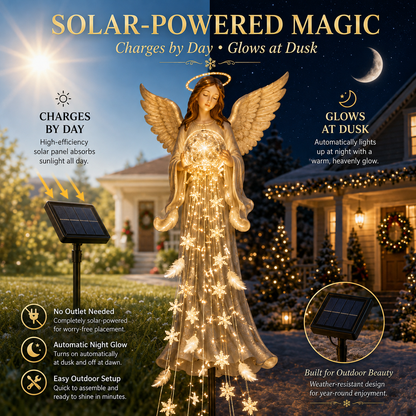 👼✨ Solar Angel Remembrance Garden Light – Peaceful Angel Glow for Gardens, Memorials & Outdoor Spaces 🌙🌸