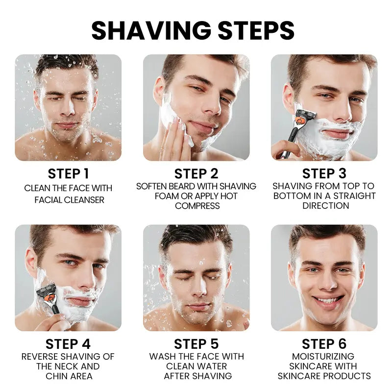 Men's Razor Blade Replacement Refills with Handle