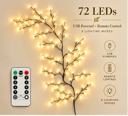 ✨ Flexible LED Branch Lights | Remote-Controlled Holiday Wall Decor(📦Buy 2 Free Shipping)🎁