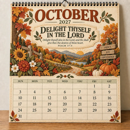 ✝️ 2027 Psalms Wall Calendar | Monthly Scripture & Christian Artwork