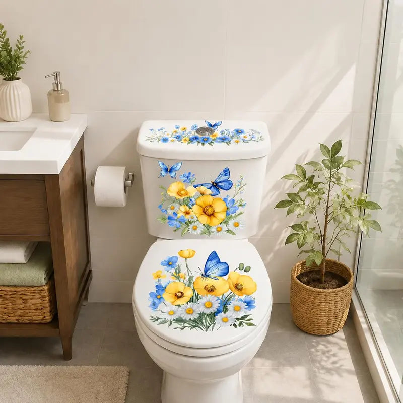 3 Piece Bathroom Toilet Sticker Set
