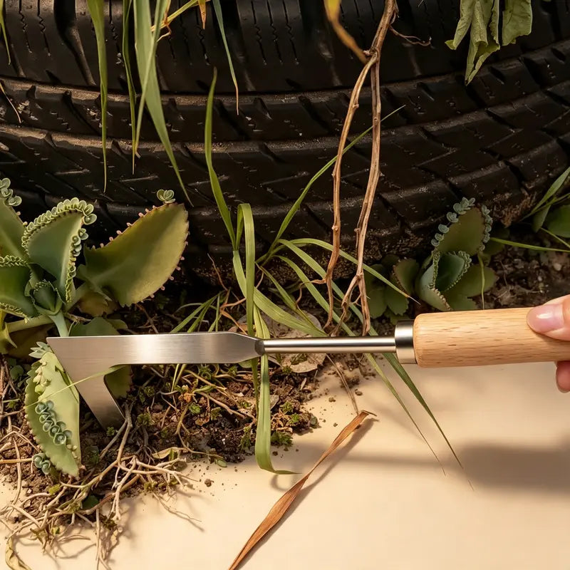 Wooden Handle Crevice Weeder