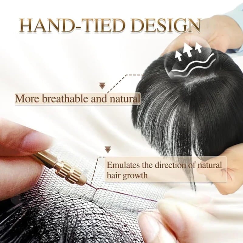 💥Superior Quality-Natural Hair Toppers With Bangs For Women