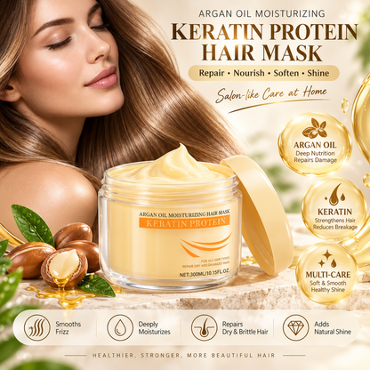 ✨ Keratin Hair Mask – Deep Repair, Smoothness & Shine 💛